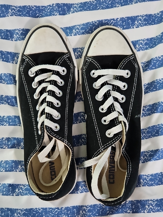 Converse Shoes - Converse Black and White Low-Top Canvas Sneakers